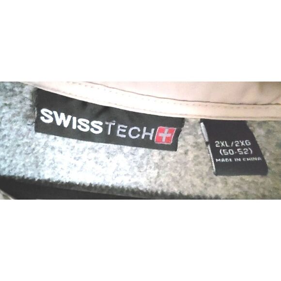 Swiss Tech Men's 2XL Full Zip Sweater Jacket Tan Brown Speckle Pockets 2XL 50/52 - Picture 6 of 7